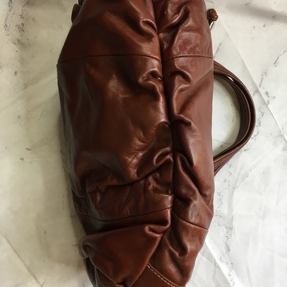 Hype Brand Large soft REAL leather cognac colored Handbag NWT - Picture 4 of 6